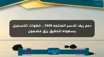 دعم ريف للأسر المنتجة 1446.. خطوات التسجيل بسهولة لتحقيق رزق مضمون